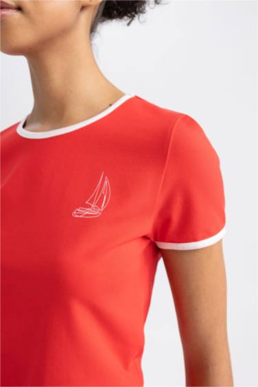 DeFactoFit Crop Crew Neck Sports T-Shirt