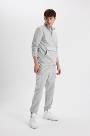 Regular Fit With Cargo Pocket fleece Trousers