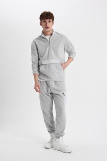 Regular Fit With Cargo Pocket fleece Trousers