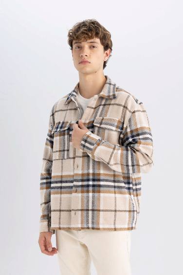 Relax Fit Kareli Oduncu Flanel Uzun Kollu Gömlek