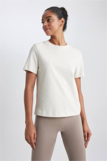 T-Shirt À Manches Courtes Coupe Standard Col Rond