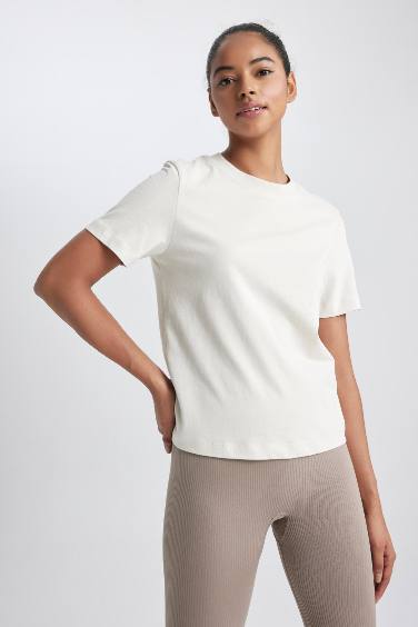 T-Shirt À Manches Courtes Coupe Standard Col Rond