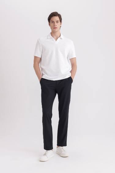 Pantolon Tailored Regular Fit Basic Düz Cepli Düz Paça