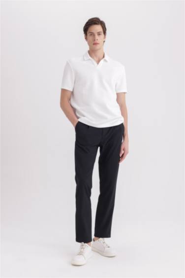 Yazlık Kumaş Pileli Pantolon Tailored Regular Fit Normal Kesim Basic Düz Cepli Düz Paça