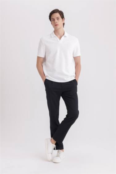 Yazlık Kumaş Pileli Pantolon Tailored Regular Fit Normal Kesim Basic Düz Cepli Düz Paça