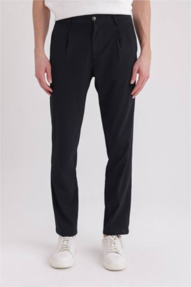 Yazlık Kumaş Pileli Pantolon Tailored Regular Fit Normal Kesim Basic Düz Cepli Düz Paça