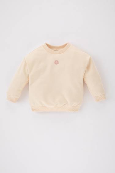 Sweatshirt Coupe Régulière Épais à Col Rond Et Pour Bébé Fille