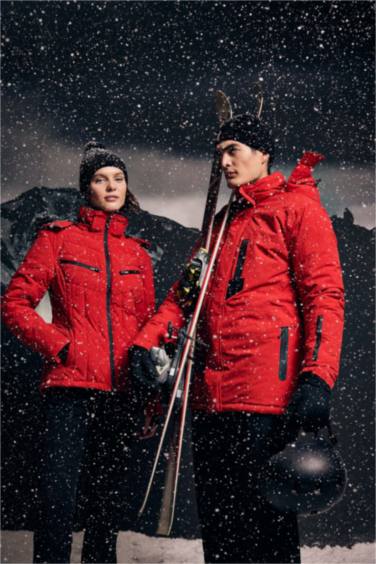 DeFactoFit Kayak Montu Su İtici Rüzgar Geçirmez Slim Fit Dar Kesim Kapüşonlu Fermuarlı Cepli Ultra Korumalı