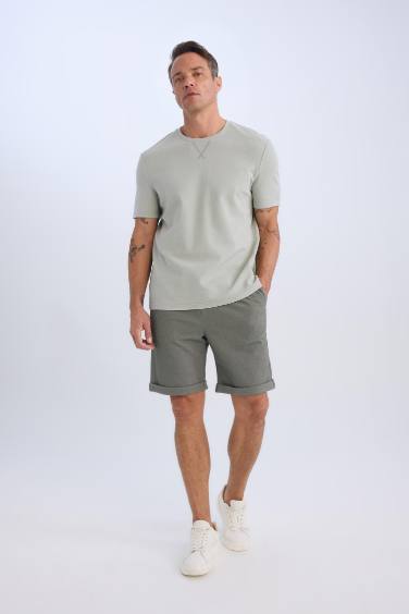 Waist Tie Pique Bermuda Shorts