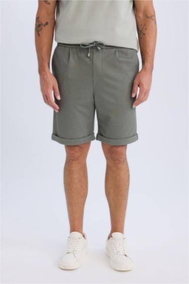 Waist Tie Pique Bermuda Shorts