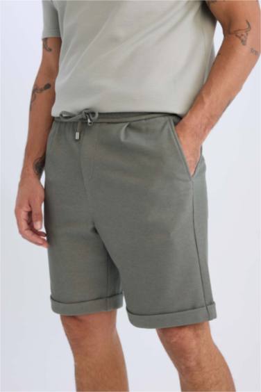 Waist Tie Pique Bermuda Shorts