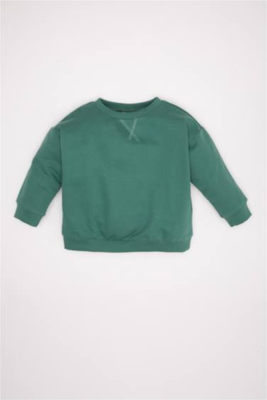 Baby Boy Cotton Regular Fit Crew Neck Sweatshirt
