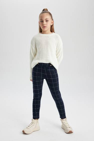 Girl Checkered Long Leggings