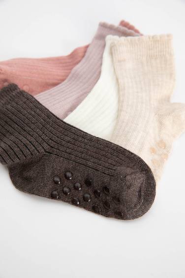 Chaussettes Longues Coton pour Bébé Fille - 5 Paires