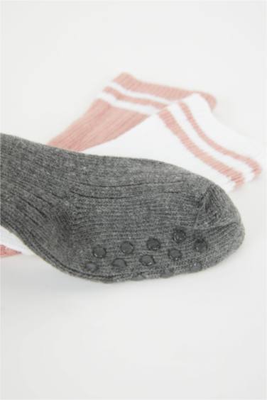 Chaussettes Longues Coton D'Hiver Pour Bébé Fille - 3 Paires