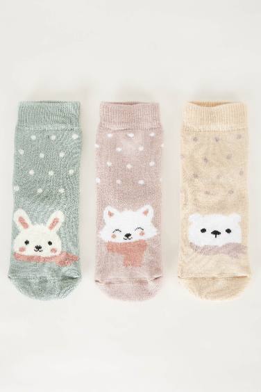 Baby Girl 3 Piece Cotton Long Socks