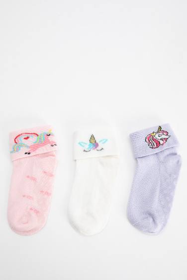 Baby Girl 3 Piece Cotton Long Socks