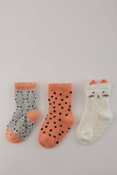 Lot de 3 paires Chaussettes Longues Coton pour BéBé Fille