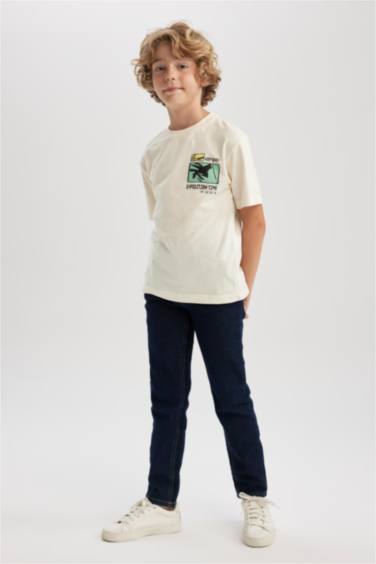 بنطلون جينز سليم فيت برجل ضيق