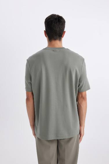 Regular Fit Crew Neck Basic Heavy Fabric T-Shirt