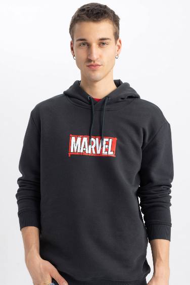 Marvel Regular Fit Kapüşonlu Sweatshirt