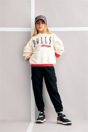 سويت شيرت بناتي قصة مريحة من شيكاغو بولز