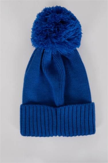 Baby Boy Dinosaur Appliqued Pompom Beret