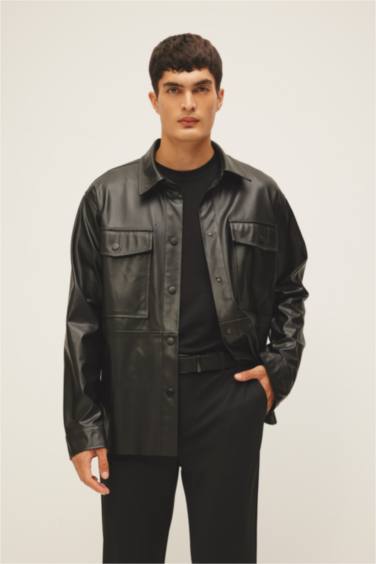 Рубашка свободного кроя с длинным рукавом