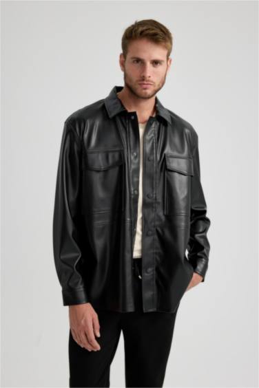 Рубашка свободного кроя с длинным рукавом