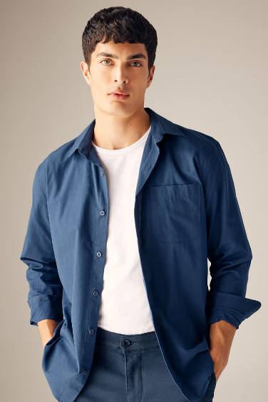 Regular Fit Poplin Long Sleeve Shirt