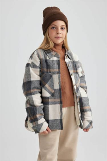 قميص ردن طويل بناتي فلانيل