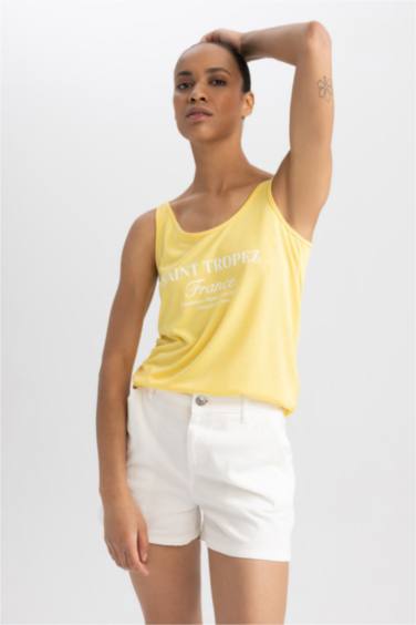 Regular Fit Baskılı Bisiklet Yaka Atlet