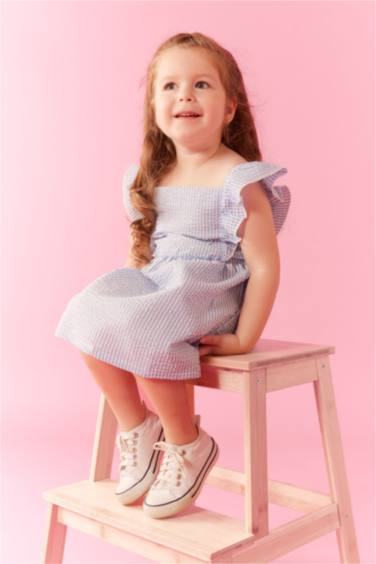 Regular Fit Striped Sleeveless Woven Dress