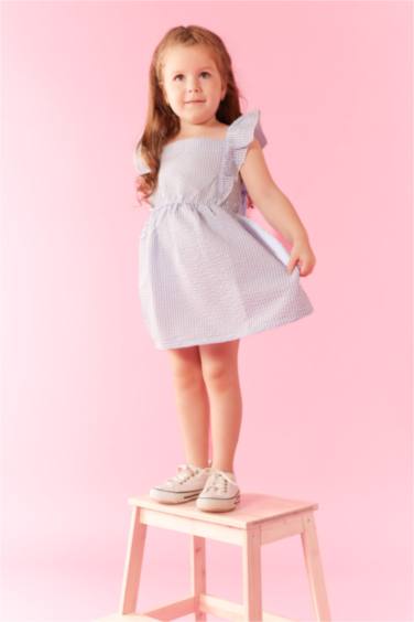 Regular Fit Striped Sleeveless Woven Dress