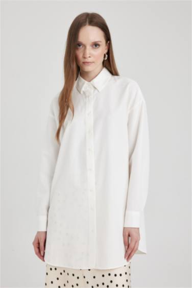 Relax Fit Poplin Long Sleeve Tunic