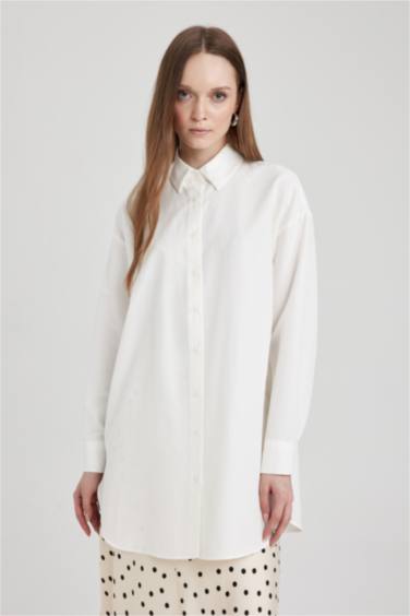Relax Fit Poplin Long Sleeve Tunic