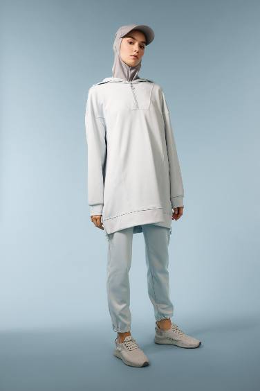 DeFactoFit Long Fit Hooded Scuba Diver Sports Sweatshirt