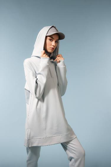 DeFactoFit Long Fit Hooded Scuba Diver Sports Sweatshirt