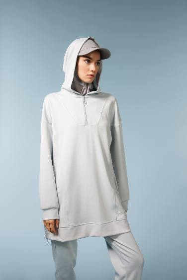 DeFactoFit Long Fit Hooded Scuba Diver Sports Sweatshirt