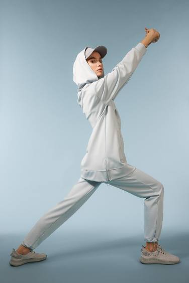 بنطلون سويت بانتس قماش سكوبا قصة عادية من DeFactoFit