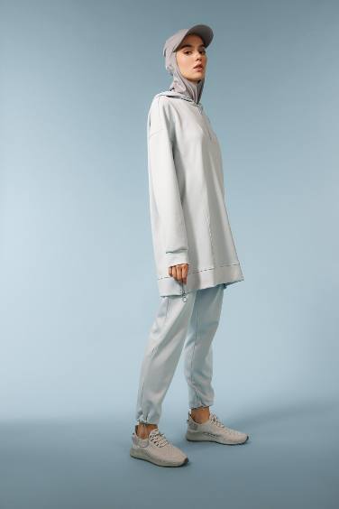 بنطلون سويت بانتس قماش سكوبا قصة عادية من DeFactoFit