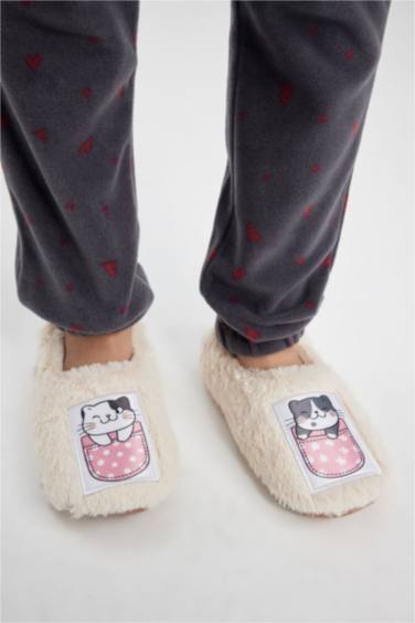 Girl Flat Sole Slip On Home Boots