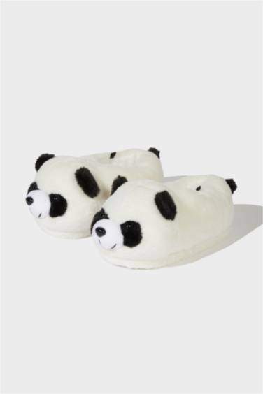 Erkek Çocuk Panda Temalı Düz Taban Panduf