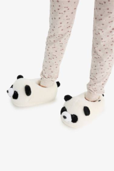 Erkek Çocuk Panda Temalı Düz Taban Panduf