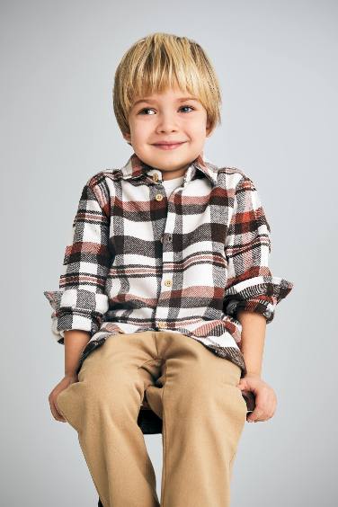 Baby Boy Plaid Flannel Long Sleeve Shirt