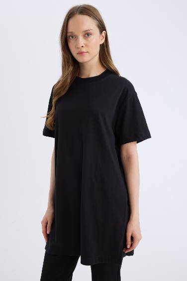 Regular Fit Crew Neck Short Sleeve Tunic