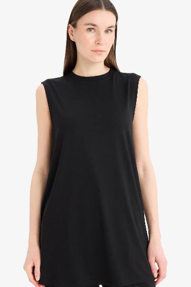 Regular Fit Crew Neck Short Sleeve Tunic