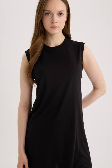 Regular Fit Crew Neck Short Sleeve Tunic