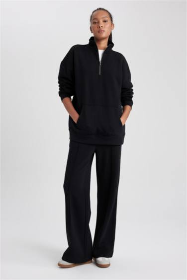 Свитшот оверсайз на молнии из плотной ткани