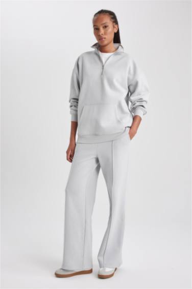 Свитшот оверсайз на молнии из плотной ткани